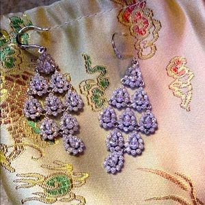Silver and diamond chandelier earrings